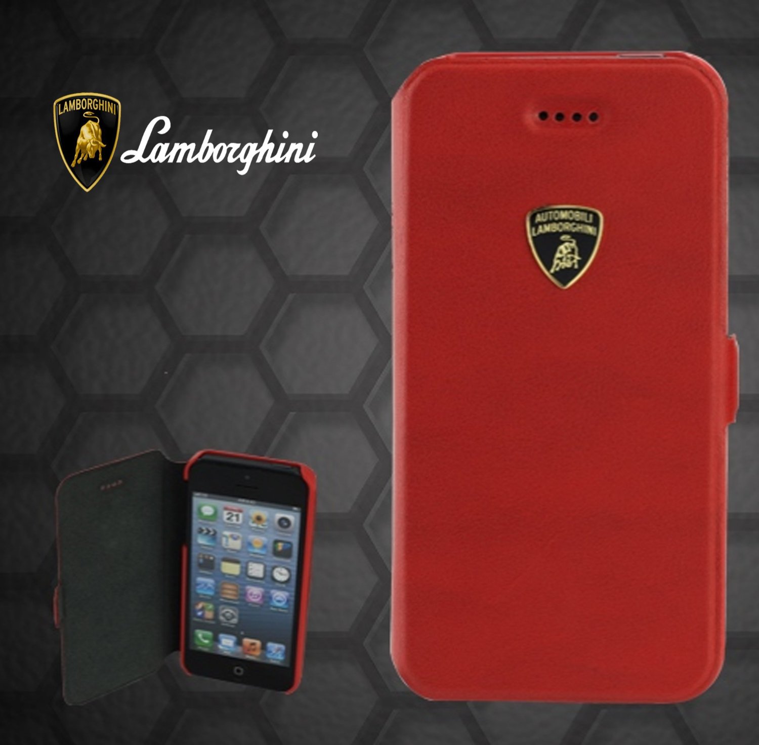 Lamborghini Ultra Slim Flip Case iPhone 5 Genuine Leather