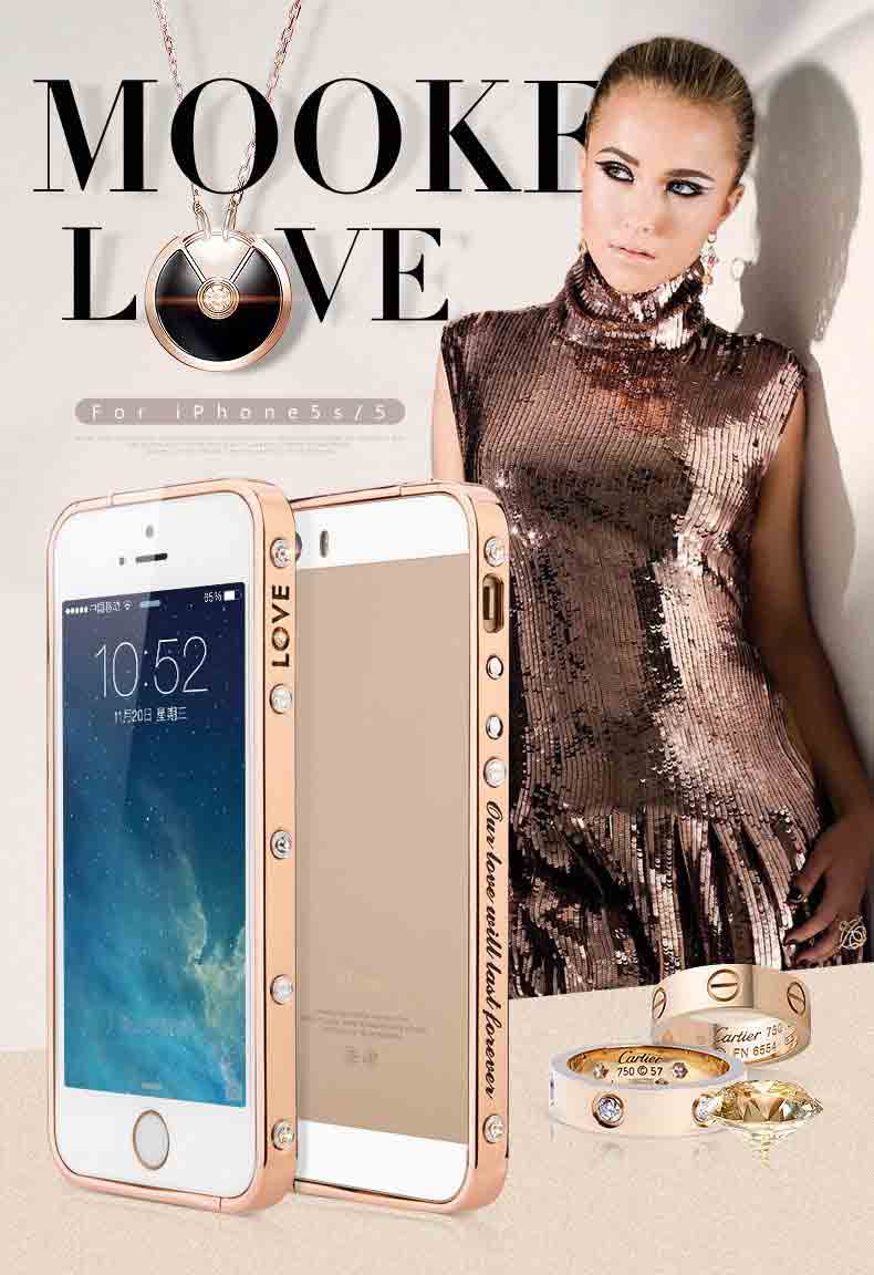 MOOKE Love Diamond Metal Bumper for iPhone 5S/Se