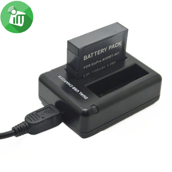 Ipower GP198 Battery Charger USB Smart Fast Dual port Charger for GoPro Hero 4