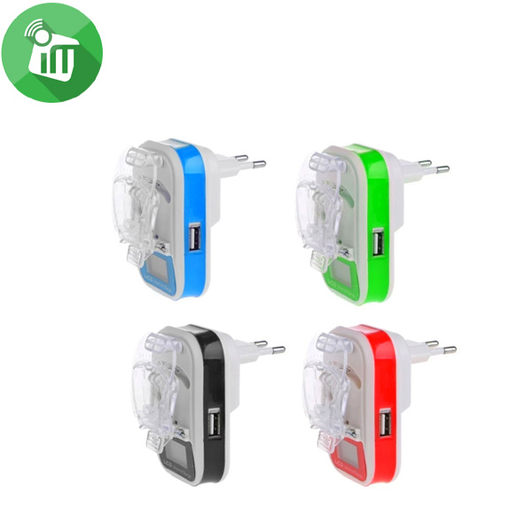 U034 Universal LCD External Wall Battery Charger with USB Port