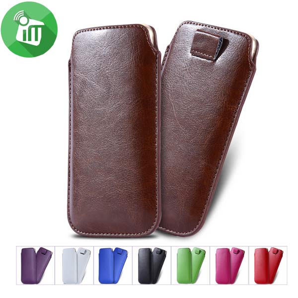Universal Pull Tab Pouch Pocket Leather Case 4.7"