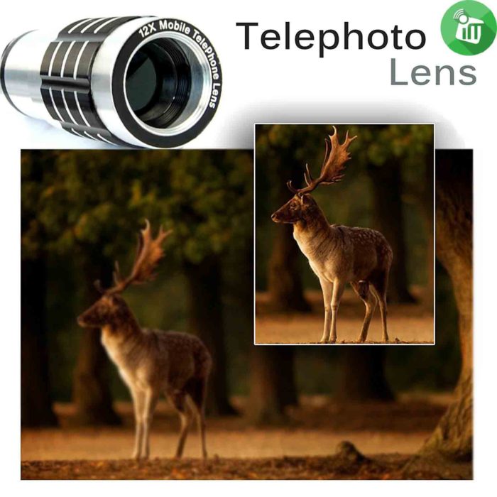 Pickogen Universal 12X Telescopic Camera Lens with Clamp Clip
