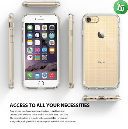 X-Fitted Back Cover Transparent TPU Case For iPhone 7
