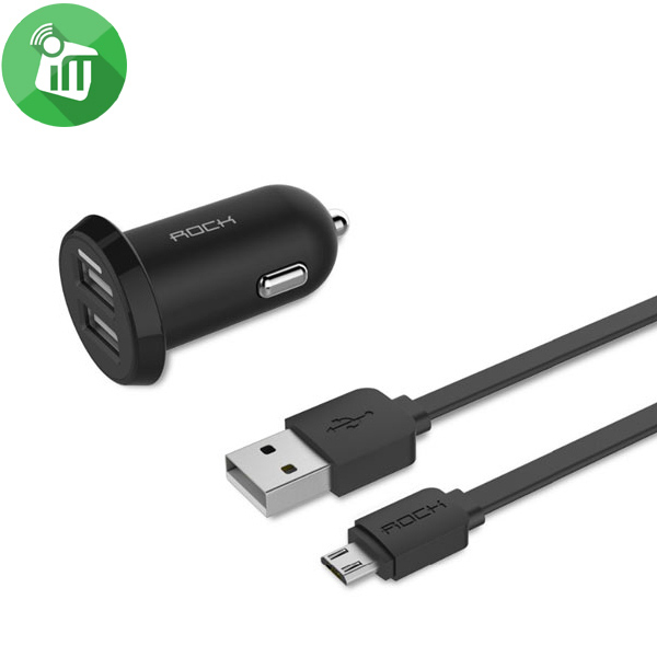 Rock Ditor Charger Kit Dual USB (2.4A) With Cable Micro USB