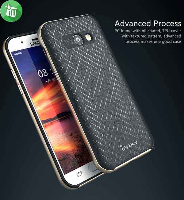 IPAKY 2 In 1 Silicone Case Cover For Samsung Galaxy A7 (2017)/A720