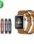 Hermes Leather Double Buckle Band For iWatch (44/45/46/49mm)