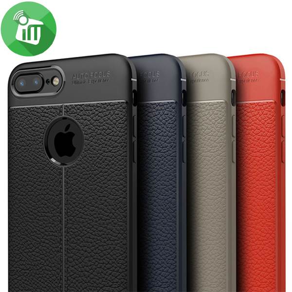 Auto Focus Soft TPU Leather Back Cover For iPhone 7 Plus / 8 Plus