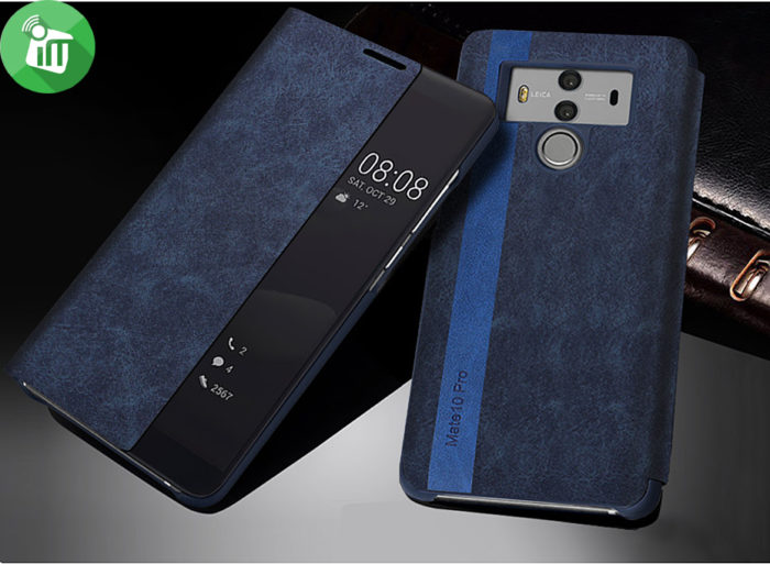Crazy Horse Texture Smart Leather Flip Cover For Huawei Mate 10 Pro