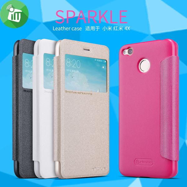 Nillkin Flip Cover Sparkle Leather Case For Xiaomi Redmi 4X