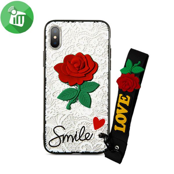 3D Rose Lace Pattern Printing Case For iPhone X - Image 2