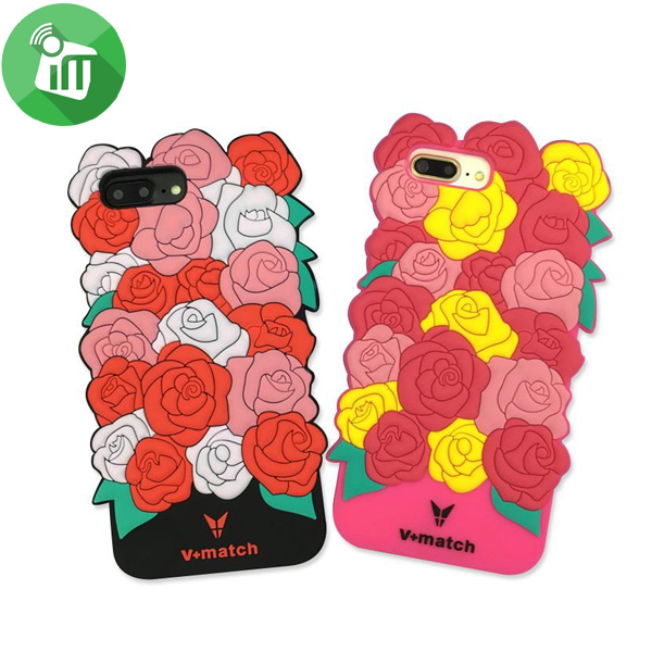 Fashion Flower Design rubber Case For iPhone 7 Plus/ 8 Plus