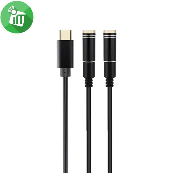 USB C to Dual 3.5mm Jack Audio Cable Adapter