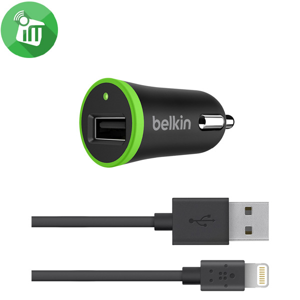 belkin Car Charger with Lightning to USB Cable (10 Watt2.1 Amp)