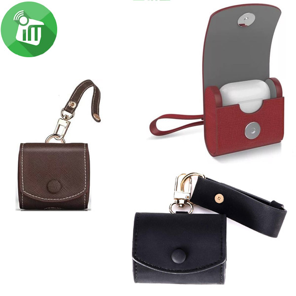 i-Smile JiaShang Series Genuine Leather Protective Case For Apple Airpods with Keychain