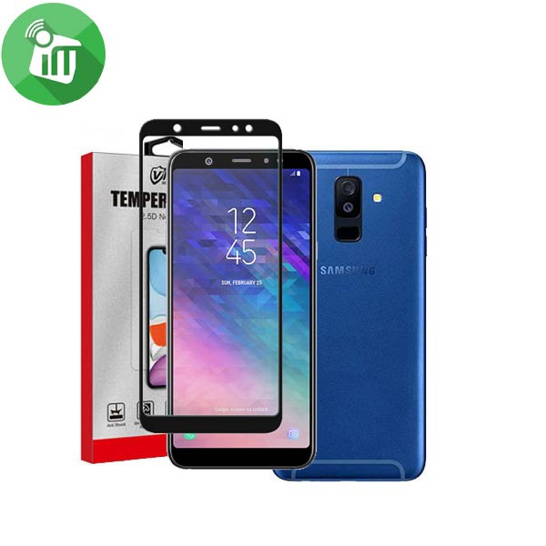 Vmax Screen Protector 2.5D silk-print Full cover Tempered Glass For Samsung Galaxy A6 Plus (2018)