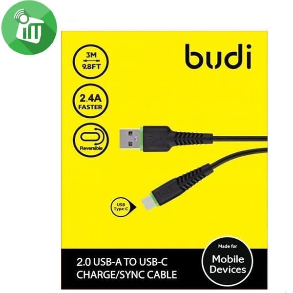 Budi M8J150T09 TYPE-C To USB Charge/Sync Cable (3M)(2.4A) - Image 3