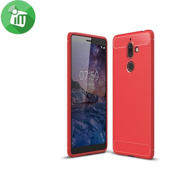 IPAKY Brushed Silicone Case Cover For Nokia 7 Plus