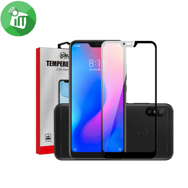 Vmax Screen Protector 2.5D silk-print Full cover Tempered Glass For Xiaomi Mi A2 Lite