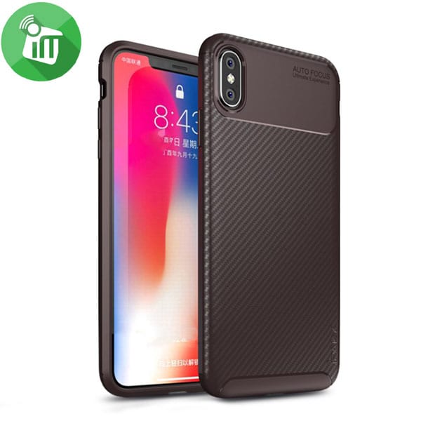 IPAKY Auto Focus Carbon Fiber Series Case Cover For iPhone XS Max