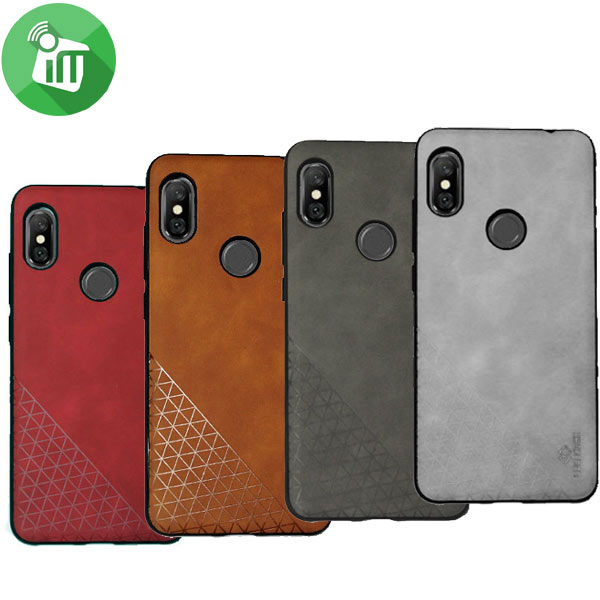 LUO Simple Triangles Series Leather TPU Back Cover For Xiaomi Redmi Note 6 Pro