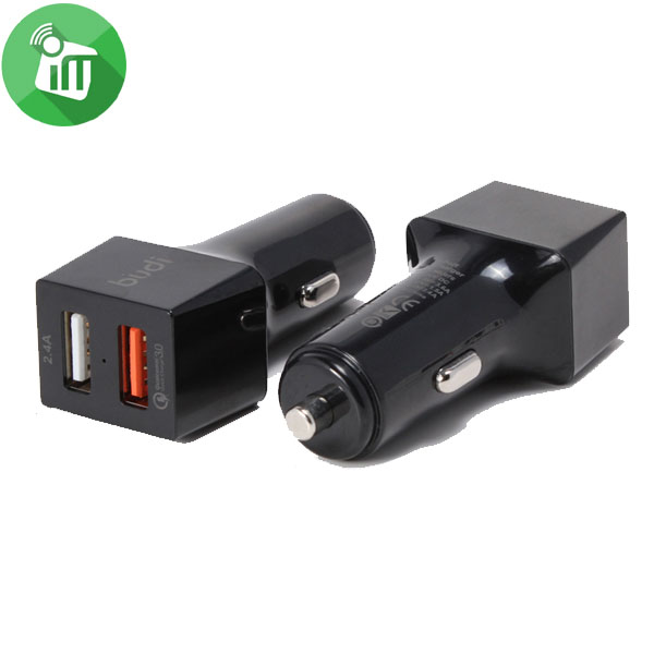 Budi M8J076Q 2 USB Ports Car Charger Qualcomm®3.0