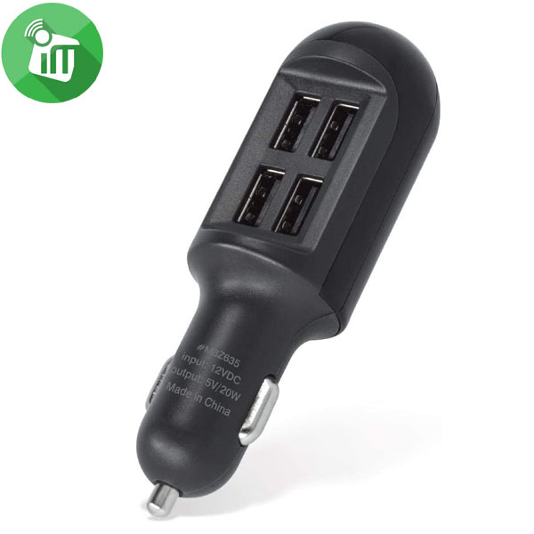 Budi M8J636 4 USB Ports Car Charger (5V/2A MAX)