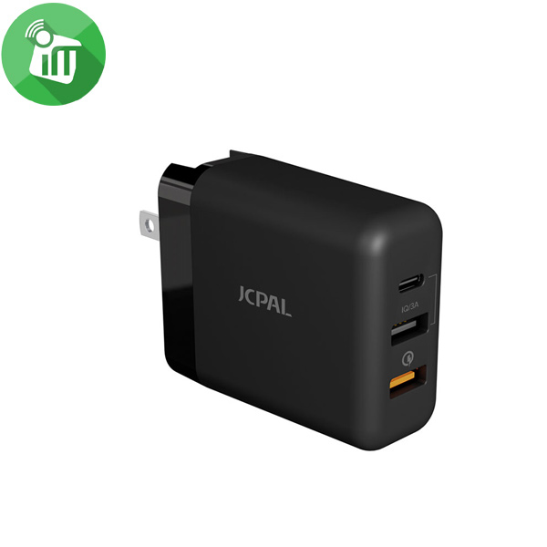 JCPal 30W Multiport Travel Quick Charger With USB-C Port