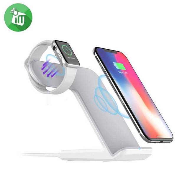 COTEetCI WS-18 3IN1 Desktop Metal Charging Stand For Apple Watch & iPhone & AirPods - Image 3