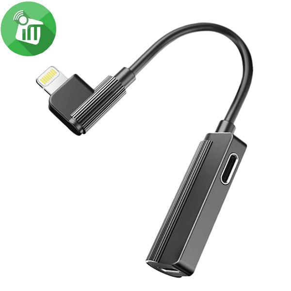 Rock Space L-shape Lightning Metal Charge & Audio 2 in 1 Cable (version B)