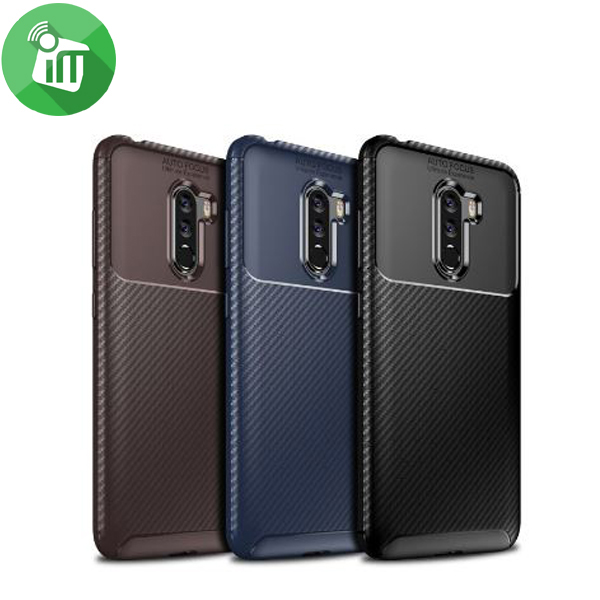 IPAKY Auto Focus Carbon Fiber Series Case Cover For Xiaomi Pocophone F1