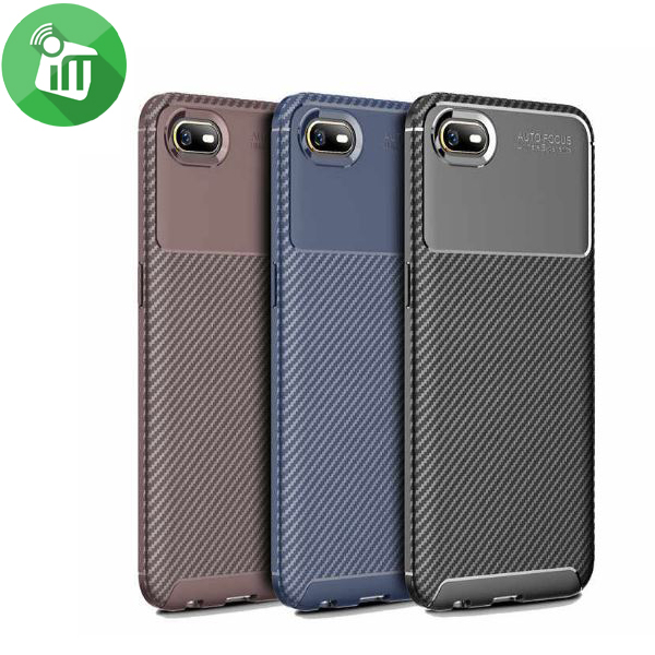 IPAKY Auto Focus Carbon Fiber Series Case Cover For Oppo A1k / Realme C2