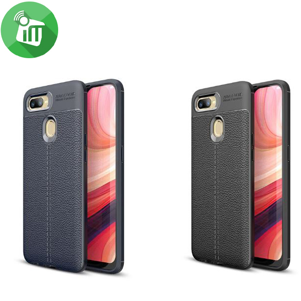 IPAKY TPU Litchi Stria Series Case Cover For Oppo A7 / A5s