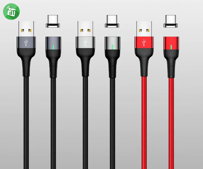 USAMS US-SJ327 USB Aluminum Alloy Magnetic Type-C Cable (1M)