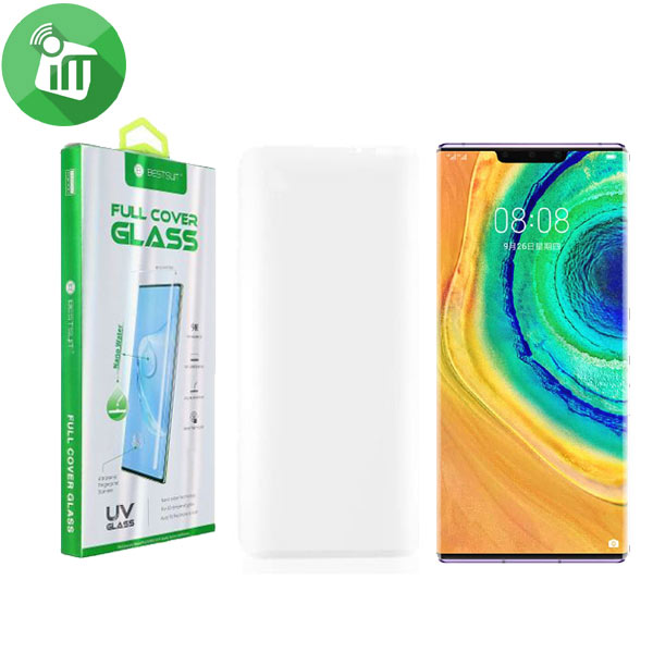 BESTSUIT UV Nano Full Glue Adhesive Tempered Full Cover Glass Screen Protector for Huawei Mate 30 Pro