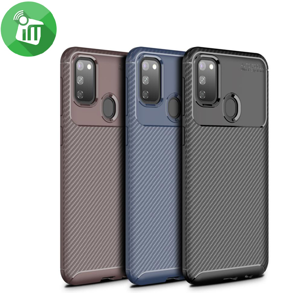 IPAKY Auto Focus Carbon Fiber Series Case Cover For Samsung Galaxy M30s