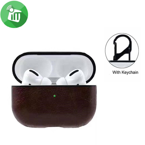 Pod Pocket Leather Cover For Apple Airpods Pro with Keychain - Image 3