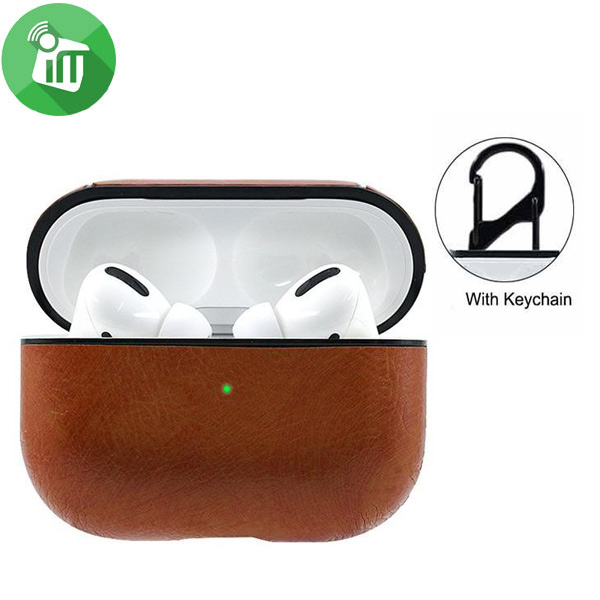 Pod Pocket Leather Cover For Apple Airpods Pro with Keychain - Image 2