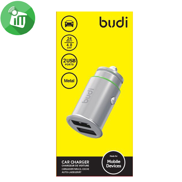 Budi M8J623 Dual USB Metal Car Charger - Image 2