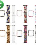 Colored Drawing Leather Bundle For Apple Watch 44mm