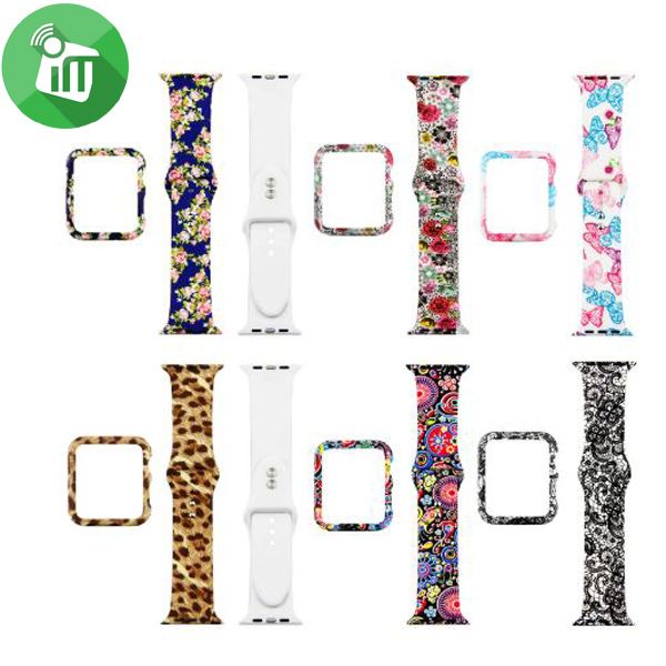 Colored Drawing Leather Bundle For Apple Watch 44mm