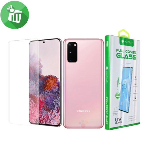 BESTSUIT UV Nano Full Glue Adhesive Tempered Full Cover Glass Screen Protector for Samsung Galaxy S20