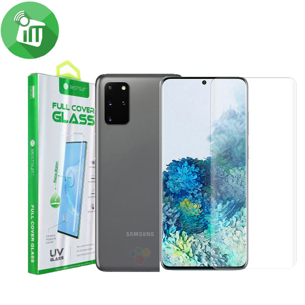 BESTSUIT UV Nano Full Glue Adhesive Tempered Full Cover Glass Screen Protector for Samsung Galaxy S20 Plus