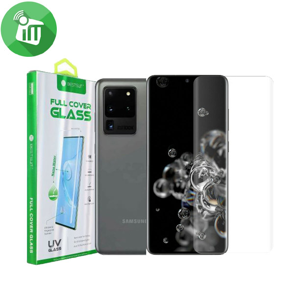 BESTSUIT UV Nano Full Glue Adhesive Tempered Full Cover Glass Screen Protector for Samsung Galaxy S20 Ultra