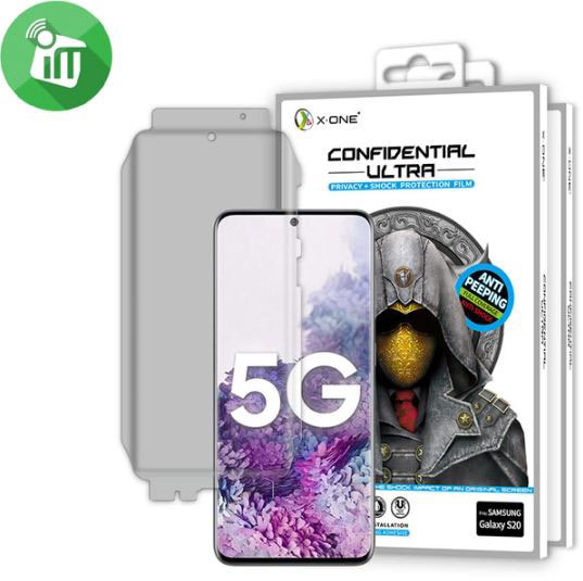 X.One Confidential Ultra Full Coverage 180° Privacy + Shock Protection Film Screen Protector For Samsung Galaxy S20 Ultra