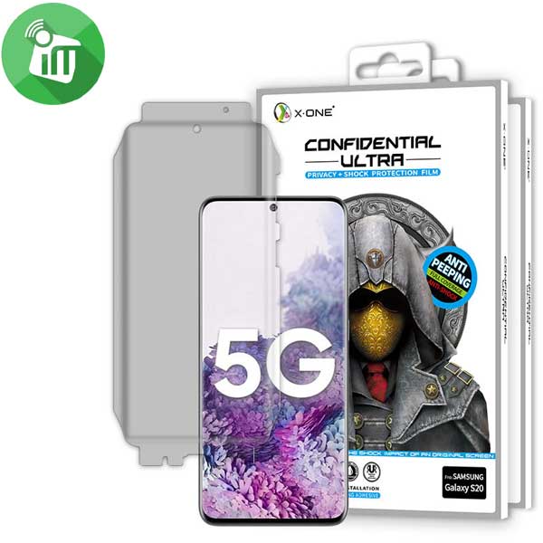 X.One Confidential Ultra Full Coverage 180° Privacy + Shock Protection Film Screen Protector For Samsung Galaxy S20