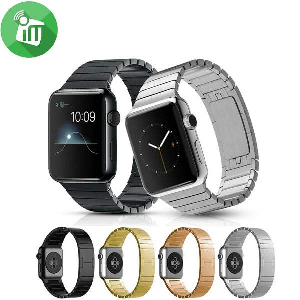 Stainless Steel buckle link Bracelet Metal Band For iWatch (38/40/41/42mm)