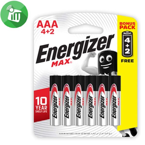 Energizer 6PCS AAA Max + Powerseal Batteries 1.5V