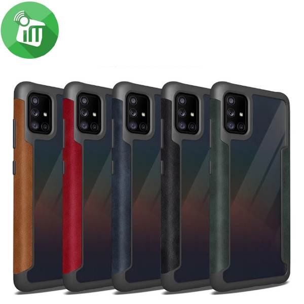 HUANMIN Business Series Leather + TPU + PC Shockproof Case For Samsung Galaxy A51