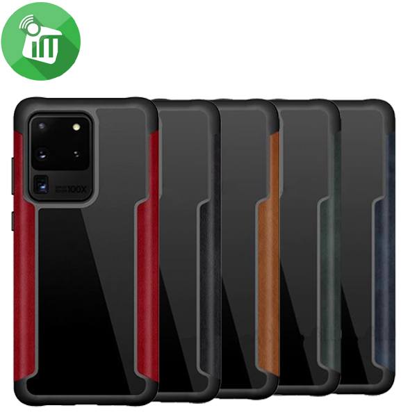 HUANMIN Business Series Leather + TPU + PC Shockproof Case For Samsung Galaxy S20 Ultra