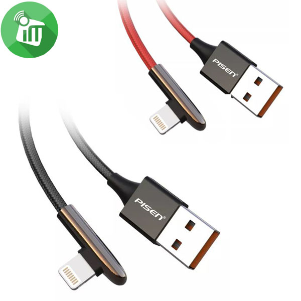 Pisen AL27-1200 Lightning Super Mini L Shape Gaming Data Charging Cable (1200mm)